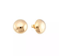 Brincos Botão 14mm Banho Ouro 18k