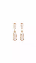 Brincos Festa Longo Pedra Cores Diversas Dourado