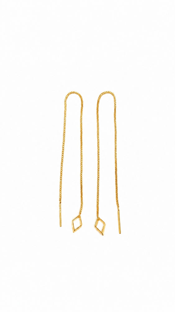 Brincos Fio Linha Losango