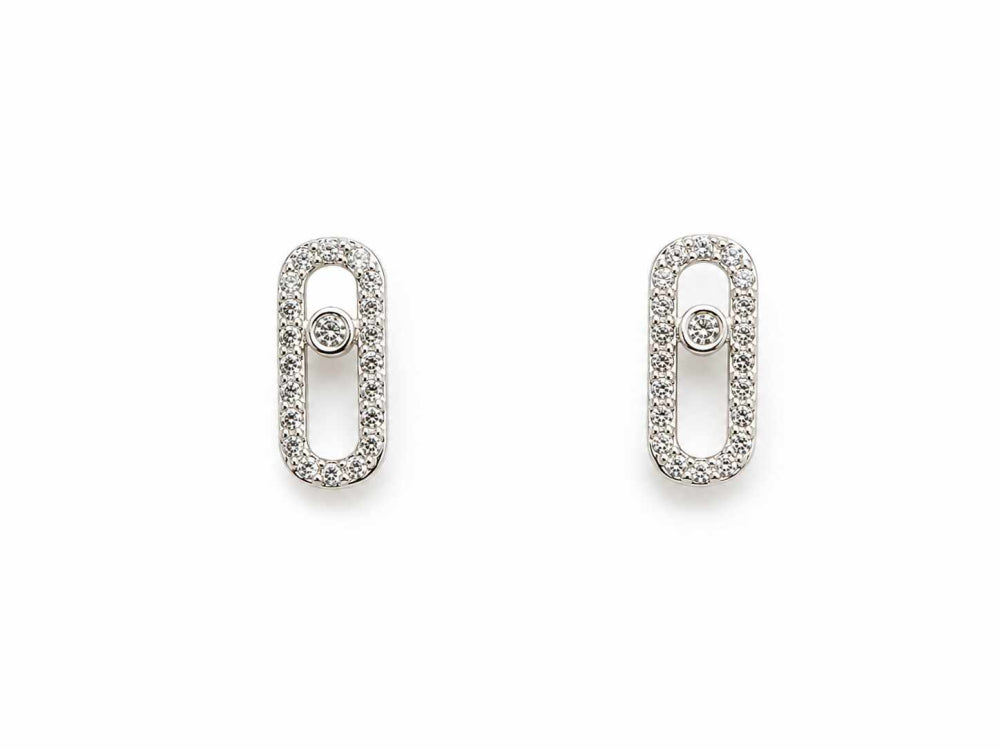 Brincos Retangular Delicados Zirconias