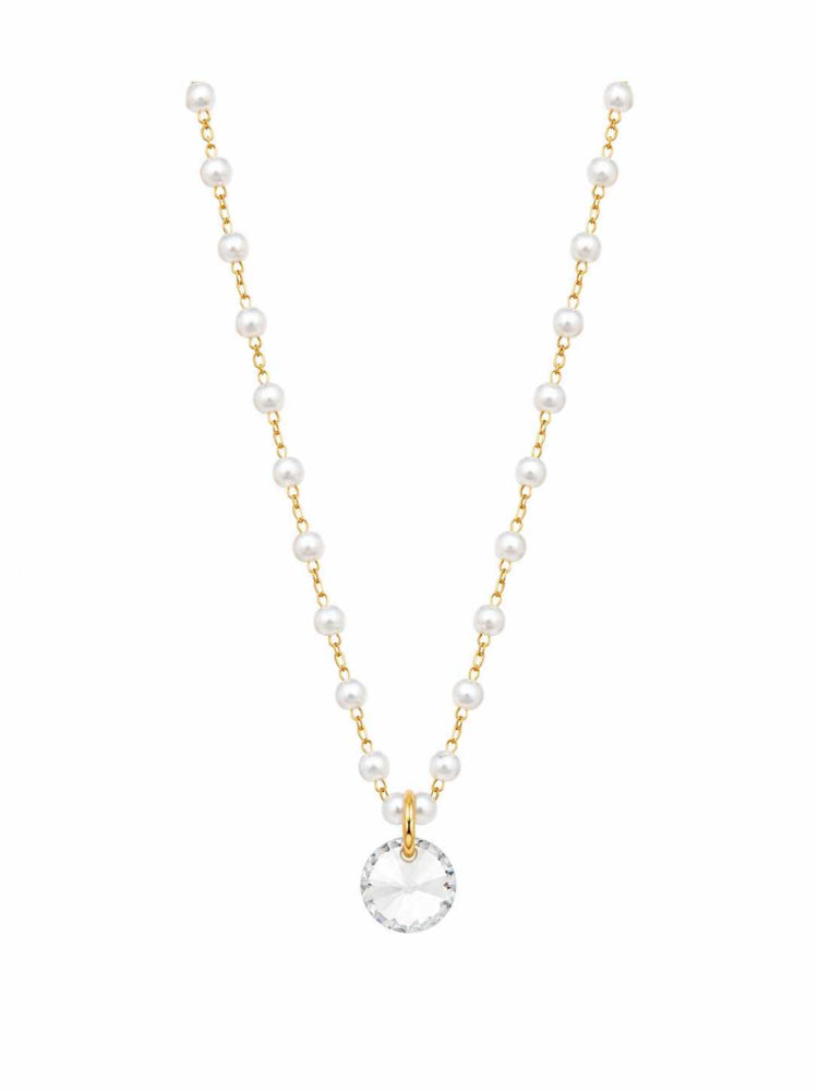 Colar Choker Mini Pérolas Ponto de Luz