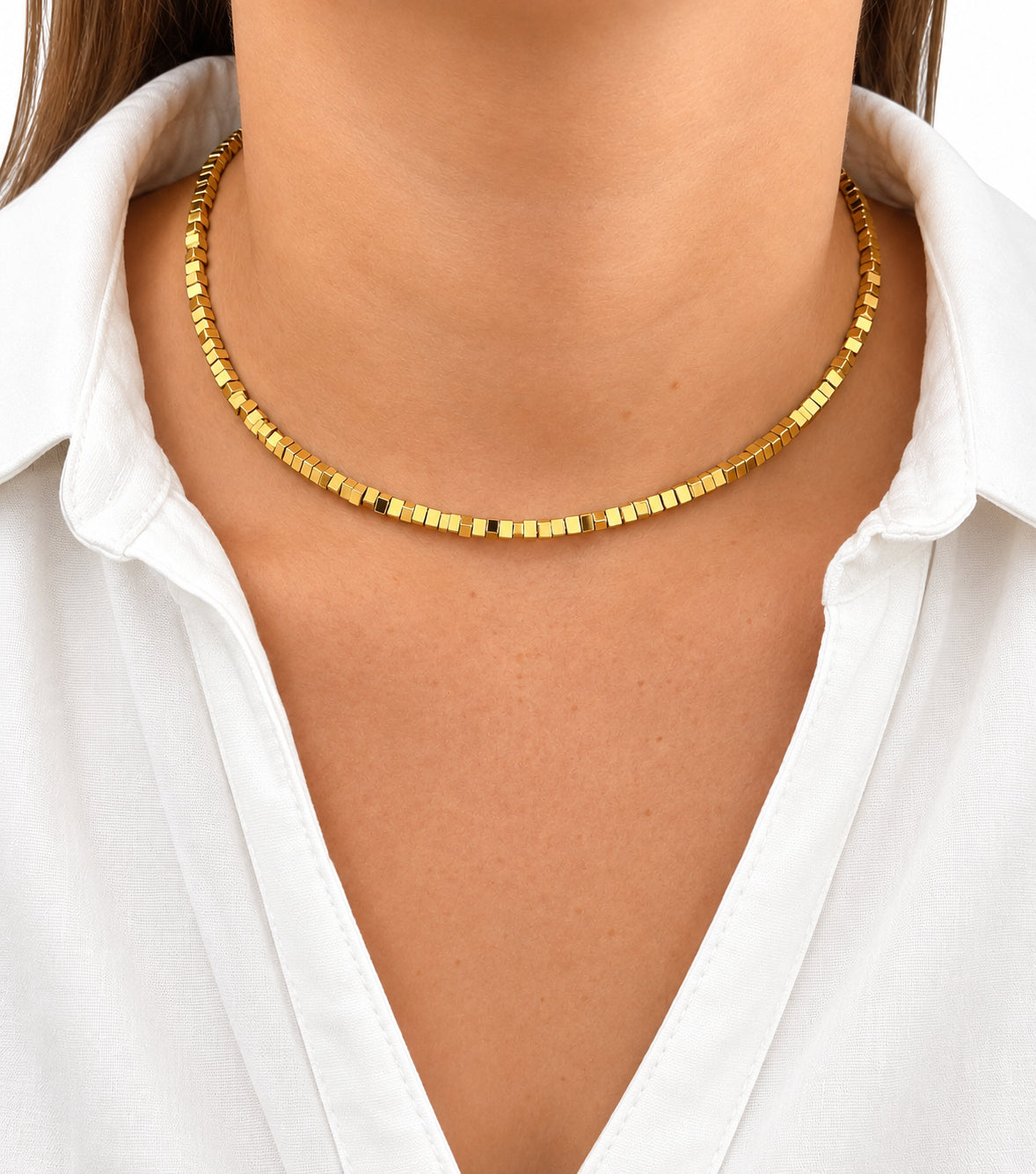 Colar Choker Mini Quadradinhos