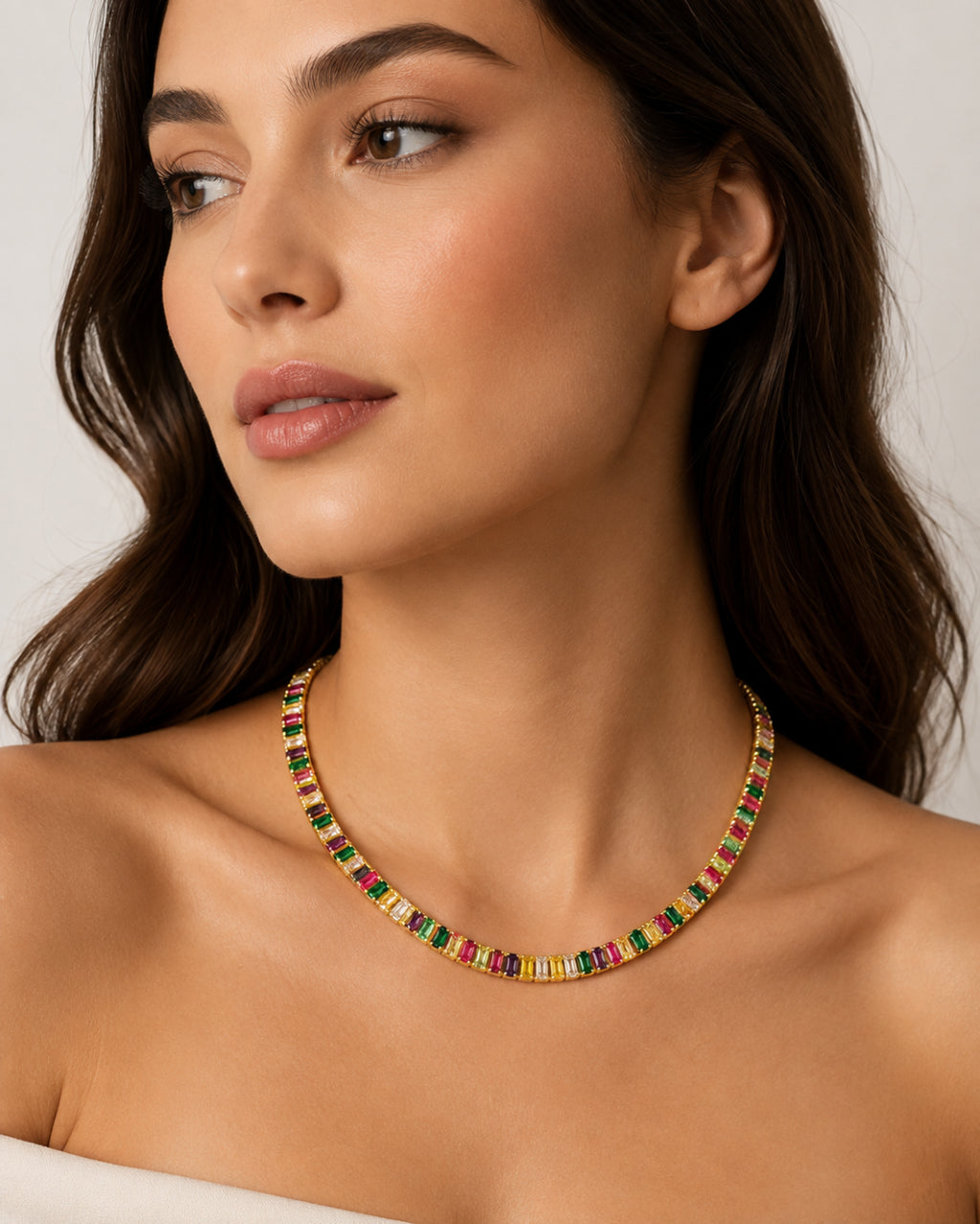 Colar Choker Riviera Rainbow