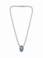Colar Choker Riviera c Pedra Oval