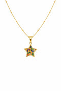 Colar Ping Estrela Zirconias Colorida