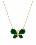 Colar Pingente Borboleta Verde Esmeralda