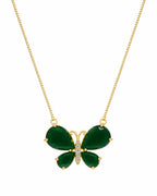 Colar Pingente Borboleta Verde Esmeralda