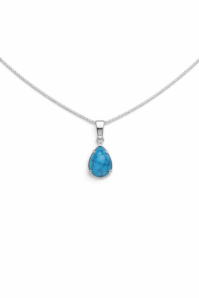 Colar Pingente Gota Azul