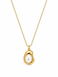 Colar Pingente Orgânico Dourado Pérola