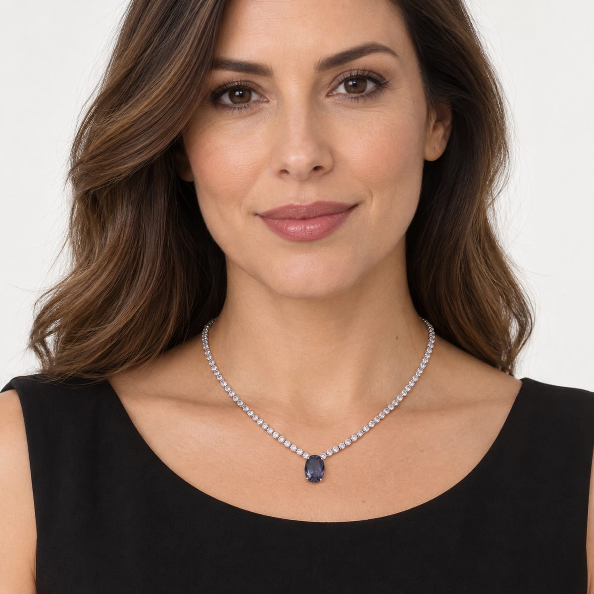 Colar Choker Riviera c Pedra Oval