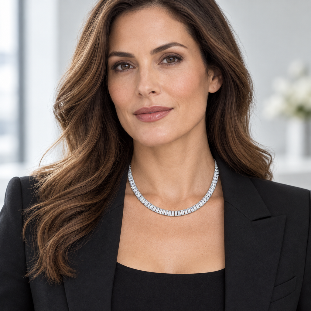 Colar Choker Riviera Baguete