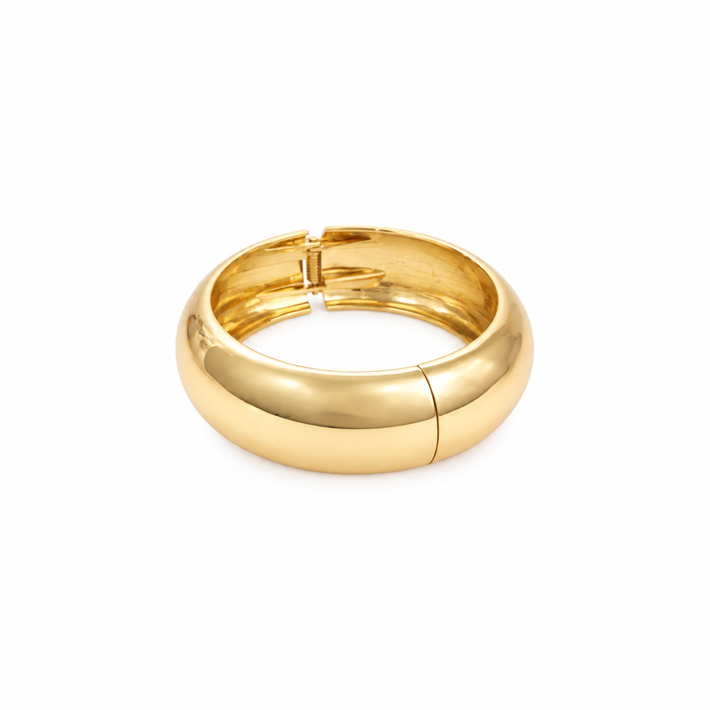 Pulseira Bracelete Dourada Grossa
