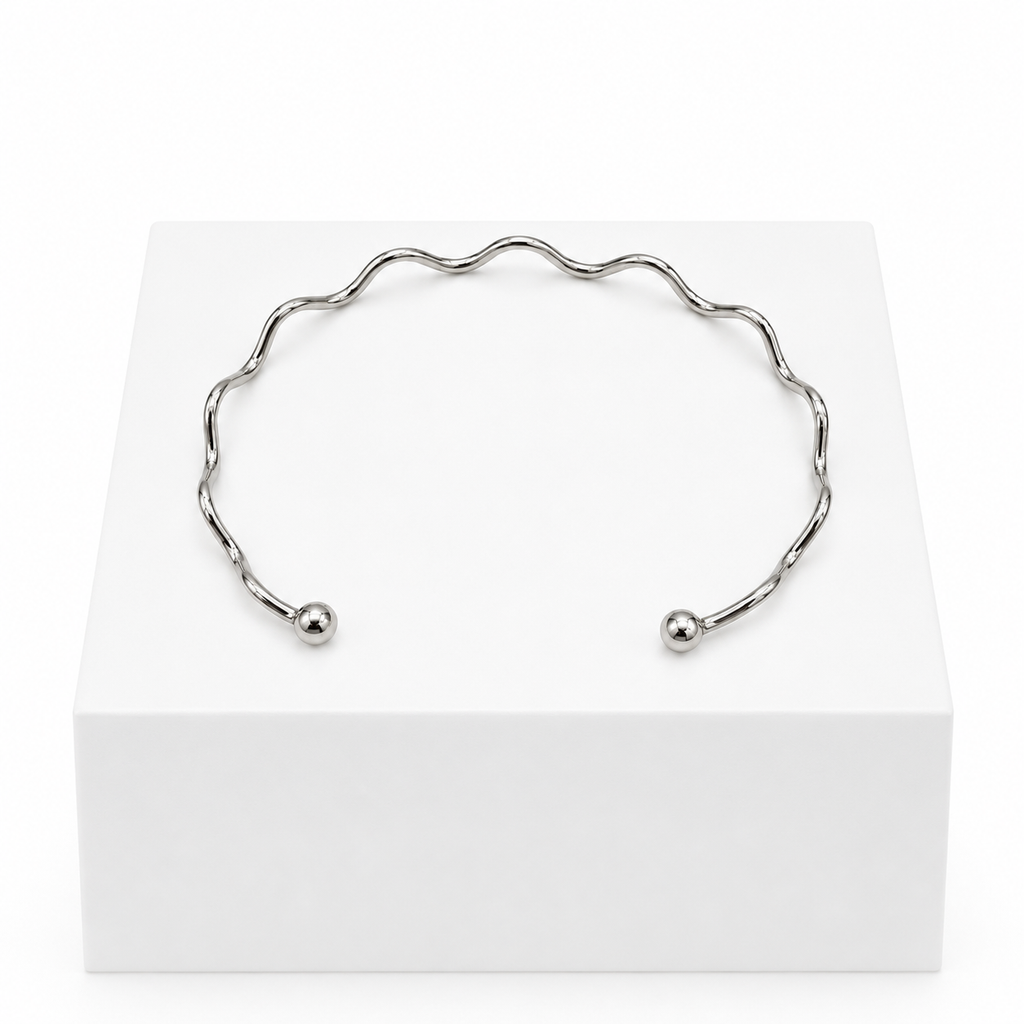 Pulseira Bracelete Aro Rígido Ondulado