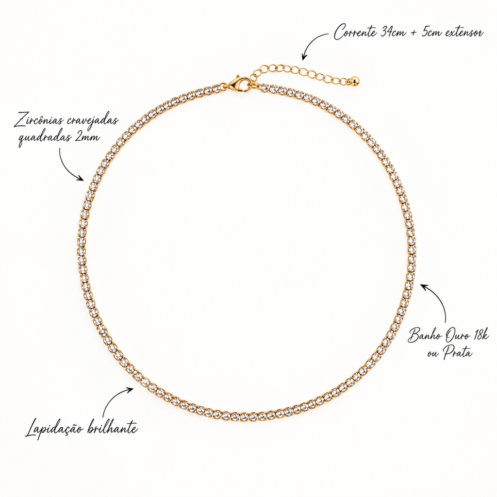 Colar Choker Riviera Fininha