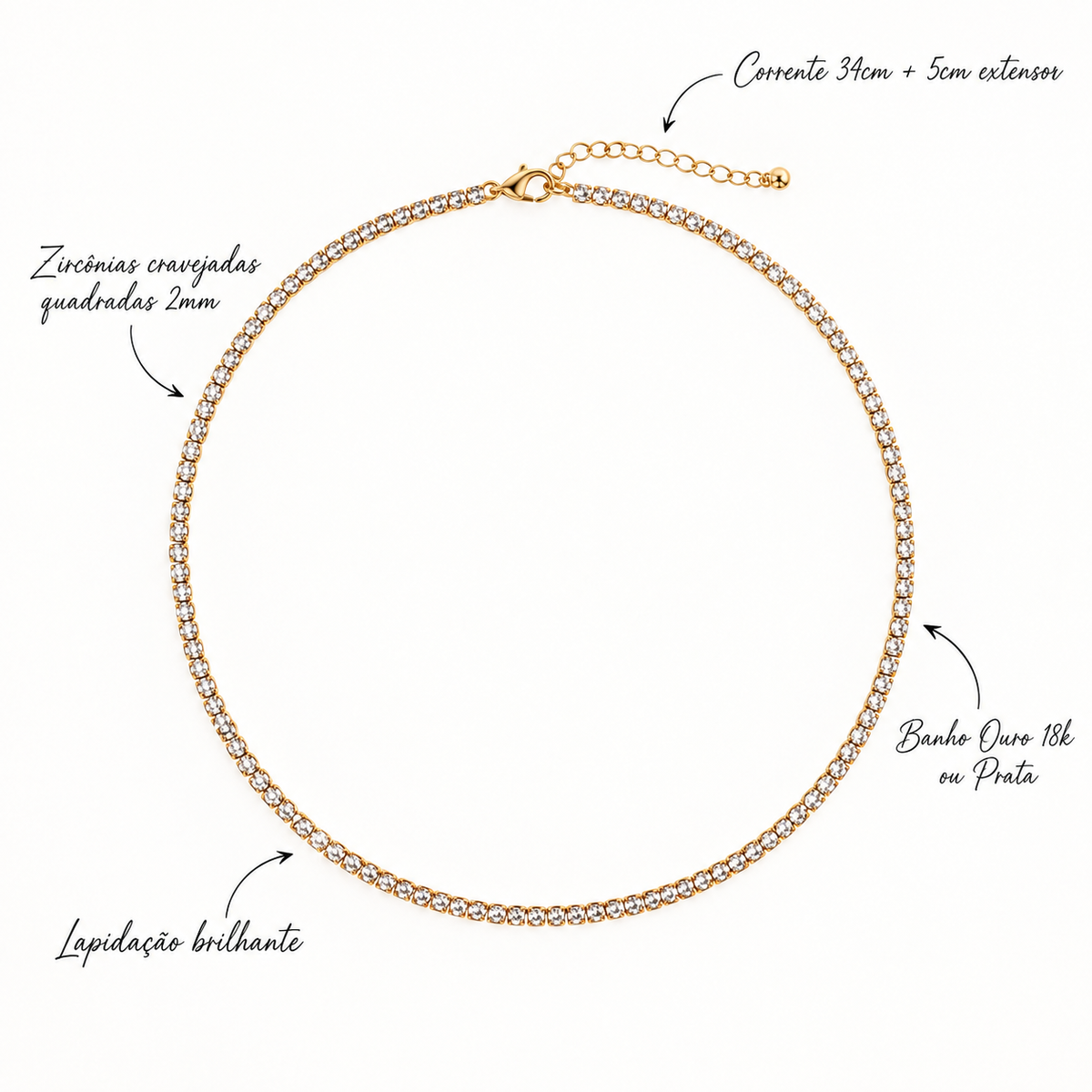 Colar Choker Riviera Fininha