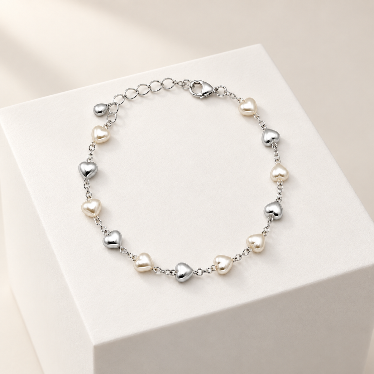 Pulseira Coração Pérola
