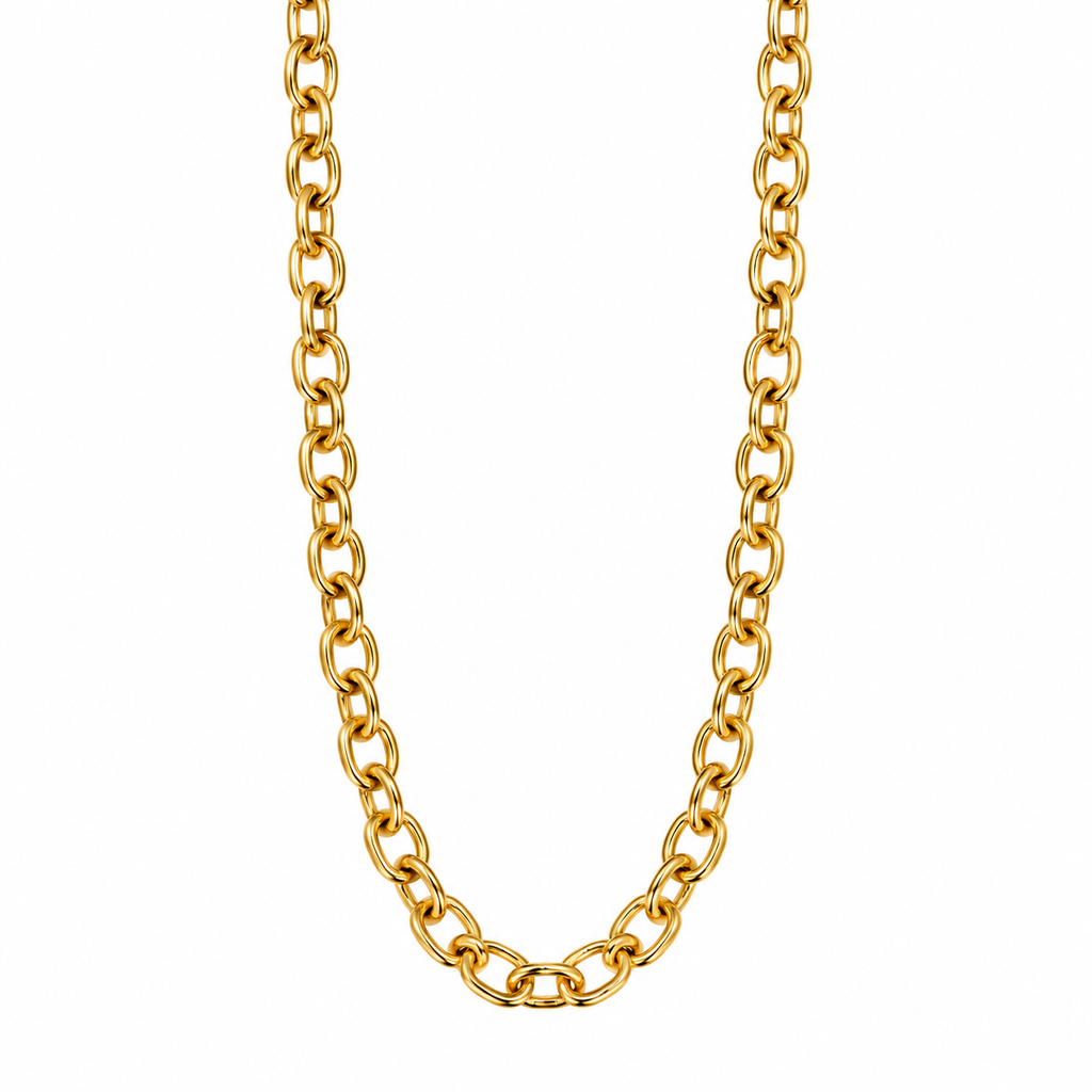 Colar Elos Alumínio Dourado