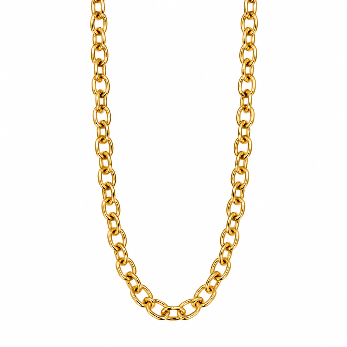 Colar Elos Alumínio Dourado