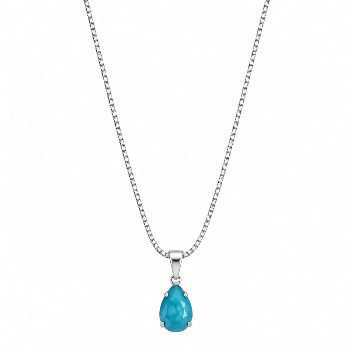 Colar Pingente Gota Azul