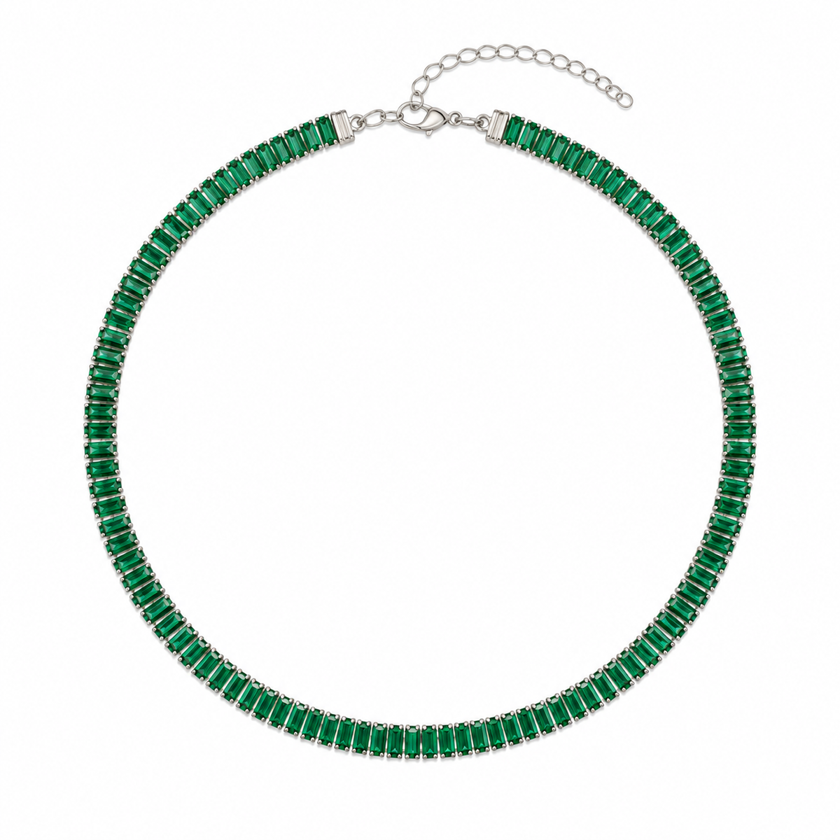 Colar Choker Riviera Baguete Verde