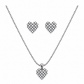 Conjunto Brincos + Colar Pingente Coração