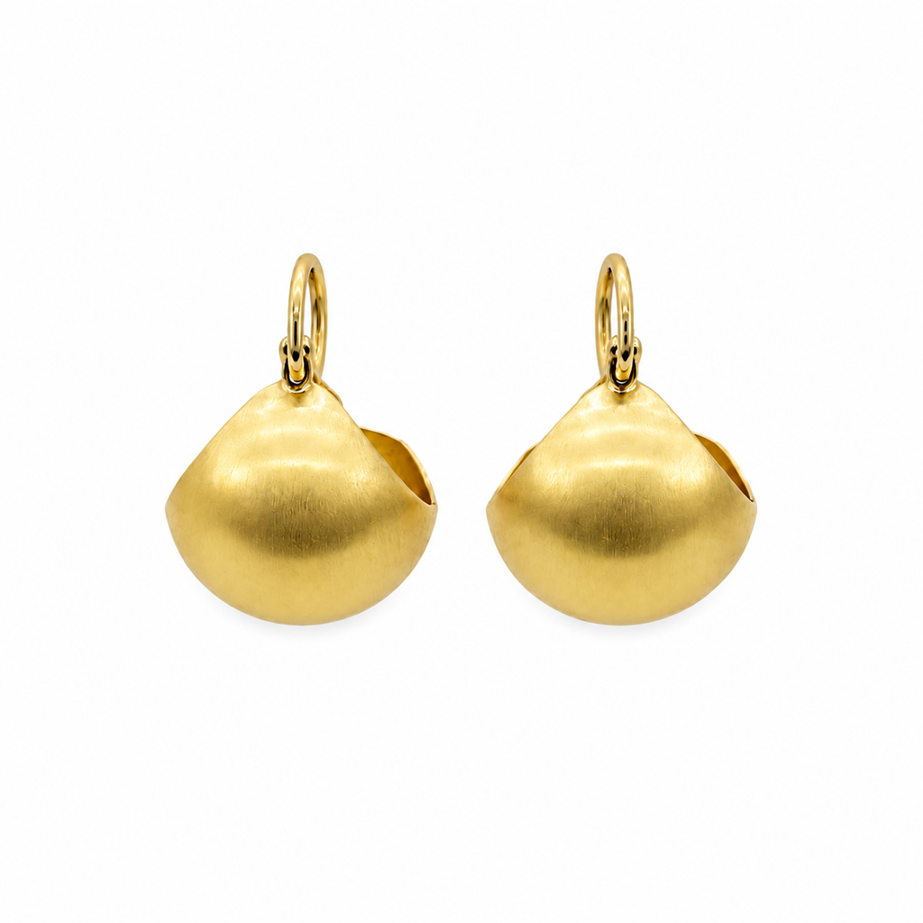 Brincos Bolota Média Dourado Fosco