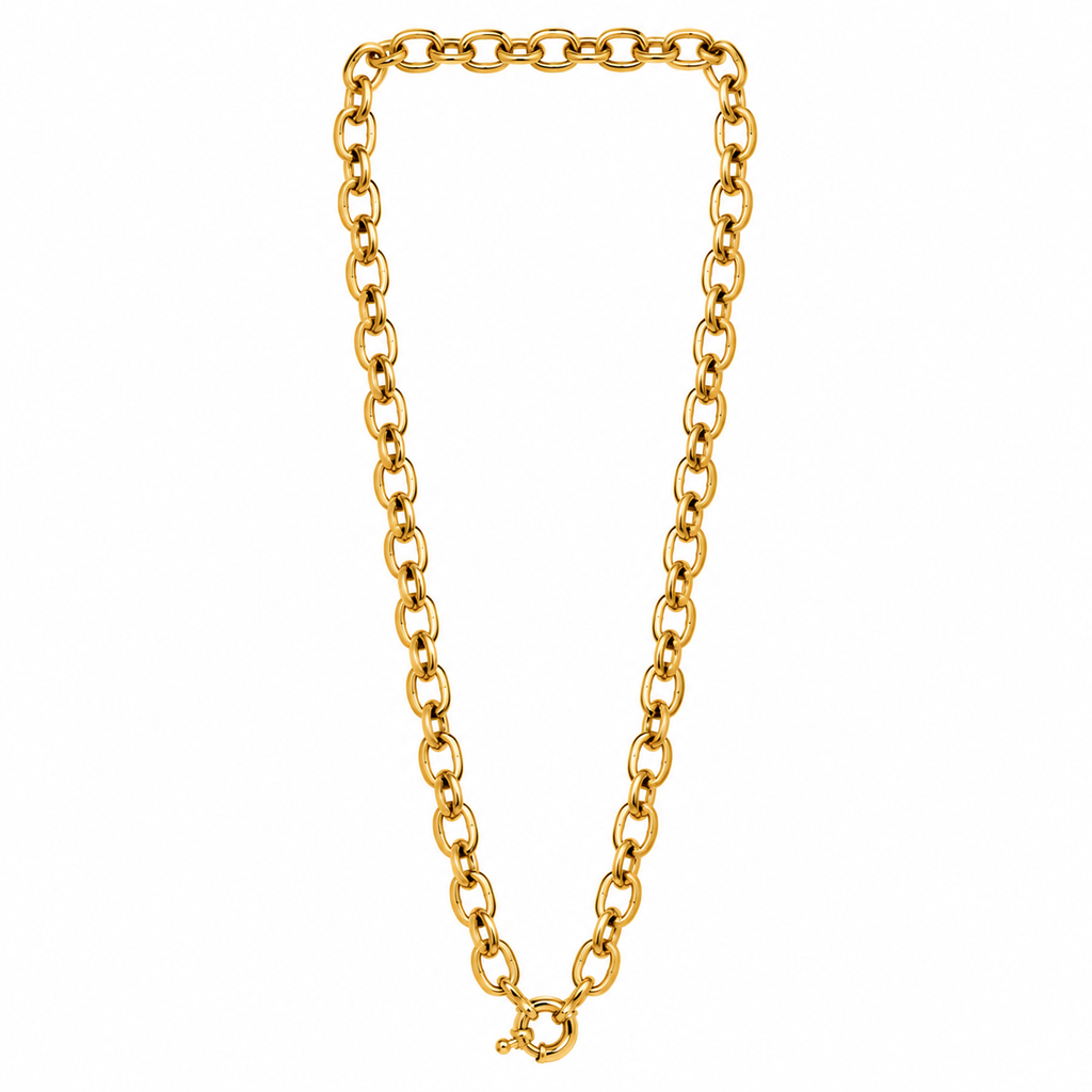Colar Elos Alumínio Dourado