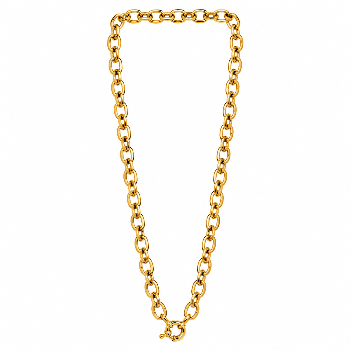 Colar Elos Alumínio Dourado